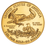 1 ons.  Koin Emas Murni dengan punggung American Eagle