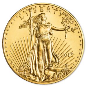 1 ons.  Koin Gold American Eagle, Tampak Depan