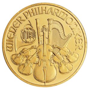 bagian depan koin emas Austrailian Philharmonic