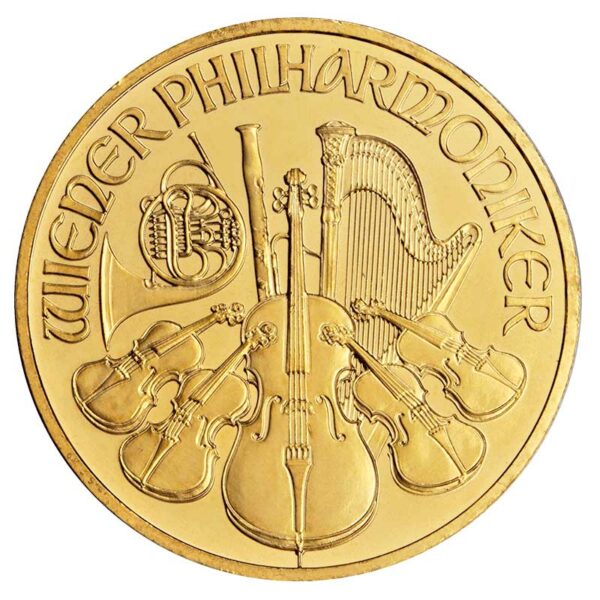 gold austrailian philharmonic coin front