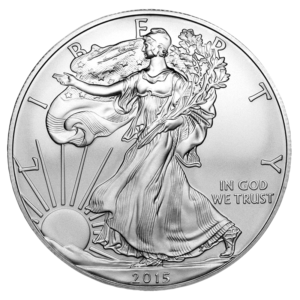 Koin Silver American Eagle 1 oz dari US Money Reserve menampilkan Lady Liberty