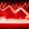 Eerily red stock market board with plunging error, indicating potential global recession