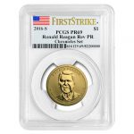 2016 Ronald Reagan gold coin in plastic casing