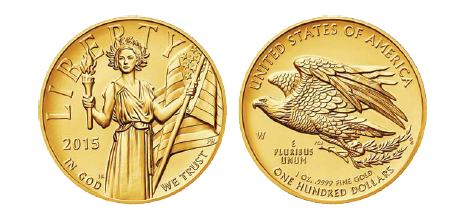 Koin Emas Bantuan Tinggi American Liberty 2015