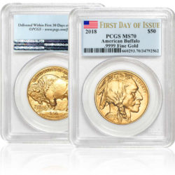 2017 1 oz. Gold American Buffalo Coin MS70 in First Day of Issue PCGS case