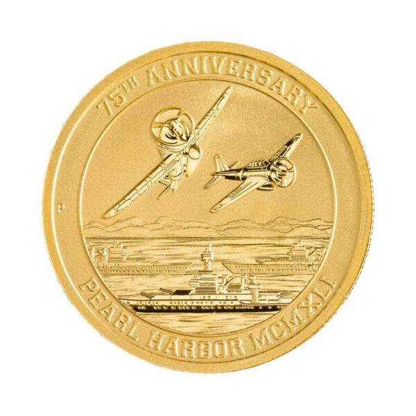 75th Anniversary Pearl Harbor gold coin