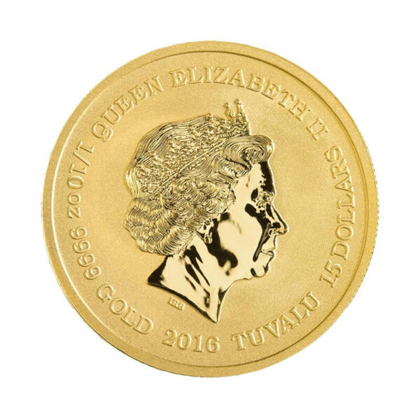 Queen Elizabeth II Tuvalu gold coin
