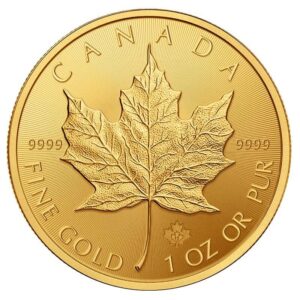 1 oz. Canadian Gold Maple Leaf coin back