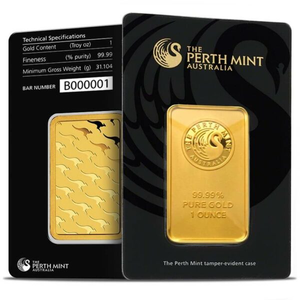 Perth Mint gold bar 1 oz. packaging