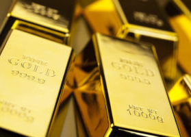 Stacks of shimmering gold bars