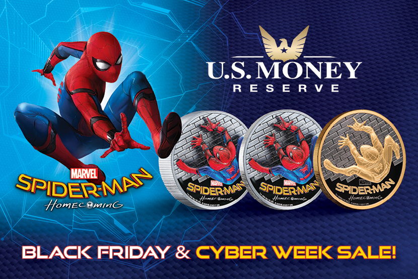Black Friday and Cyber Week Sale on Spider-Man Gold and Silver Coins!