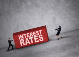 business people fighting against interest rates