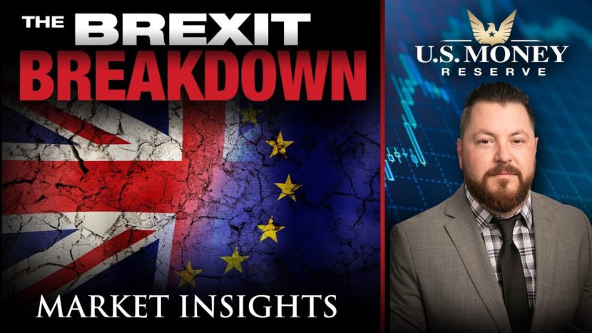 European Union flag with wording that says "The Brexit Breakdown" presented by Patrick Brunson