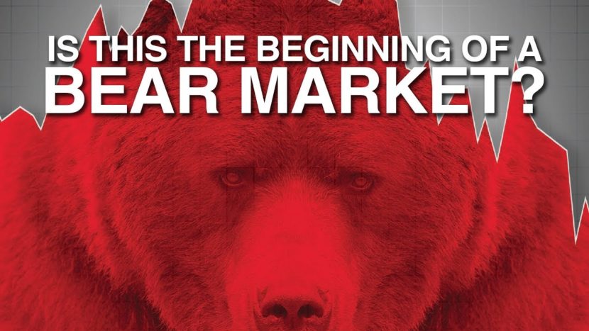 enlarged red grizzly bear indicating that this is the beginning of a bear market