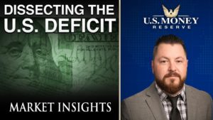 Patrick Brunson providing market insights on dissecting the u.s. deficit referring to u.s. currency
