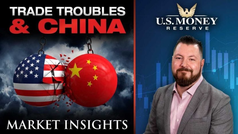 patrick brunson presenting next to china and us trade war image