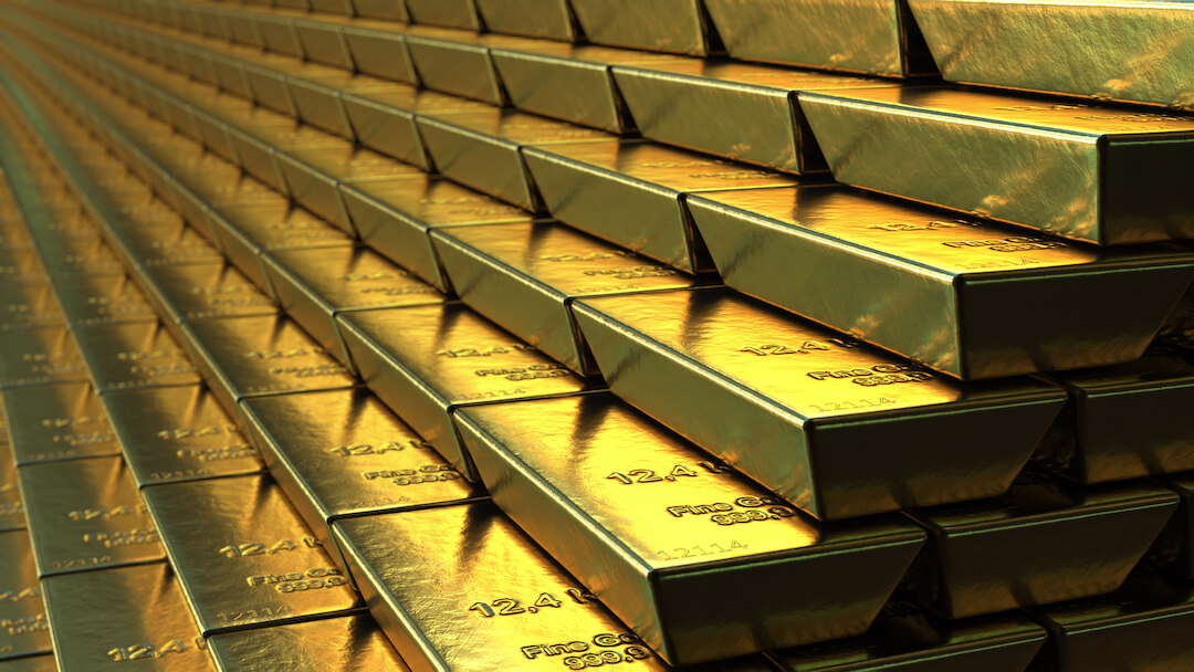 Gold bars forming steps