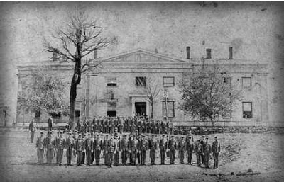 The Dahlonega Mint building in 1877 or 1878. Dahlonega, Georgia, USA