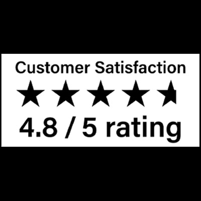 4.8/5 rating Customer Satisfaction logo