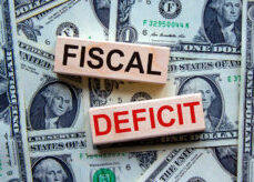 Fiscal Deficit Blocks & Dollar Bills