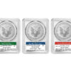 Philadelphia, West Point and San Francisco Mint silver PCS MS70 First Day Of Issue Reagan legacy set