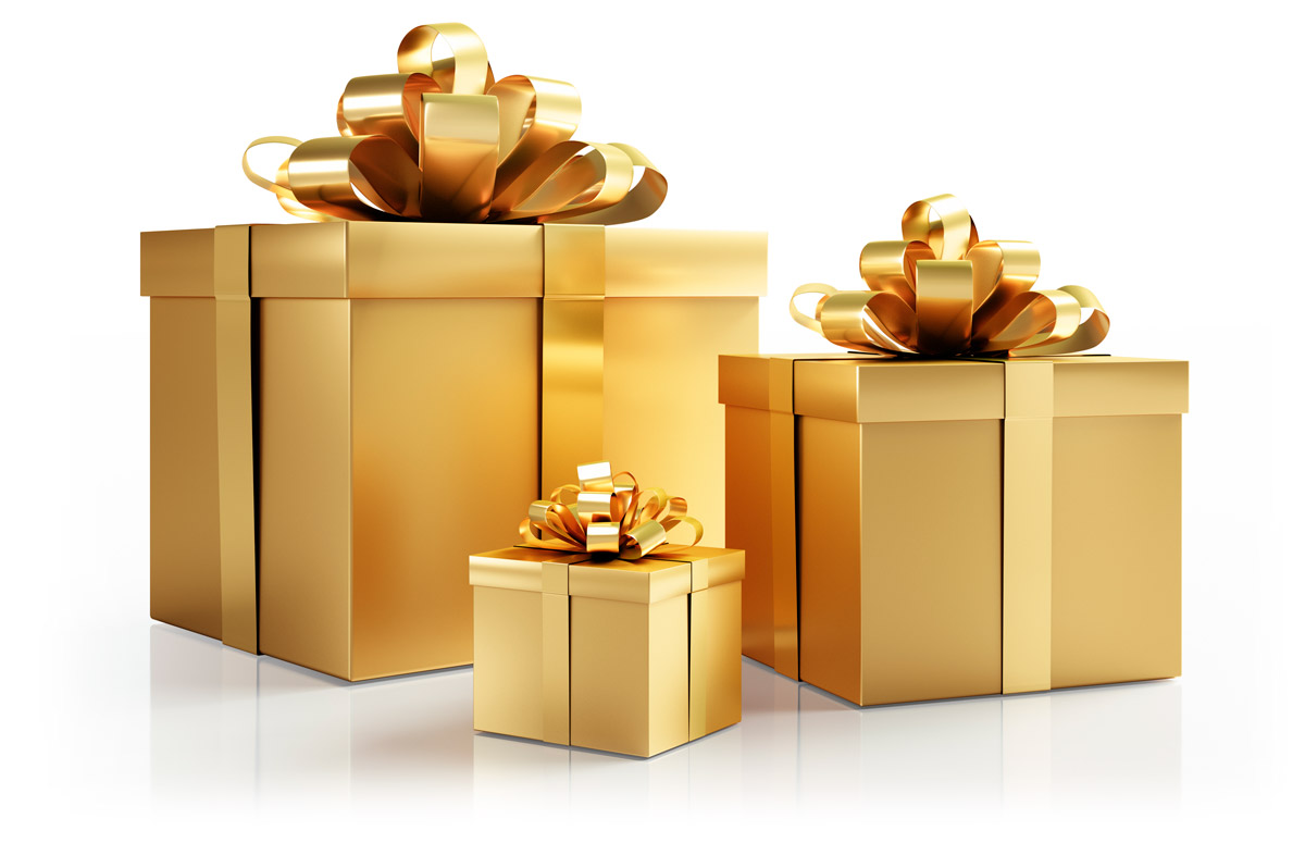 Gold Present Boxes