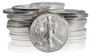 silver American eagle stack