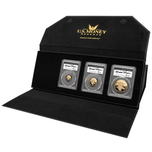 Legacy Gold Eagle 3-Coin set with packaging