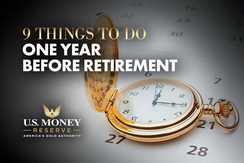 9 Things to Do One Year Before Retirement - gold watch sitting open on calendar