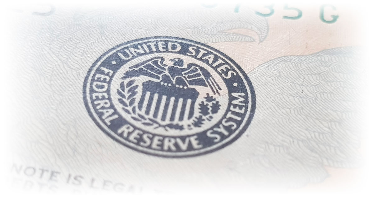 Federal Reserve System stamp on U.S. paper currency