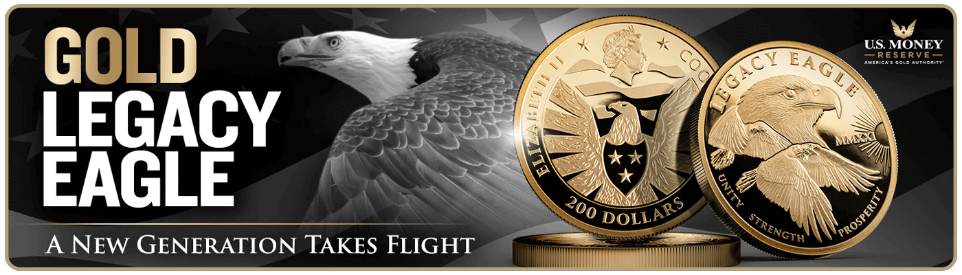 legacy eagle exclusive gold and silver coin series banner