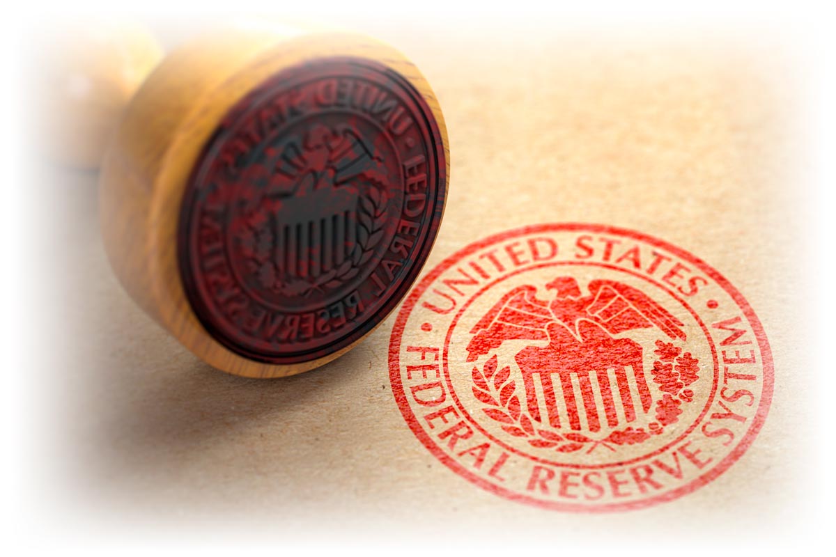Red Federal Reserve stamp