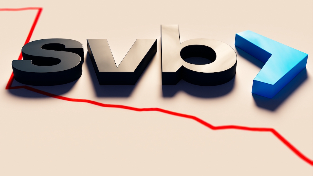 Letters SVB over downward-trending red line