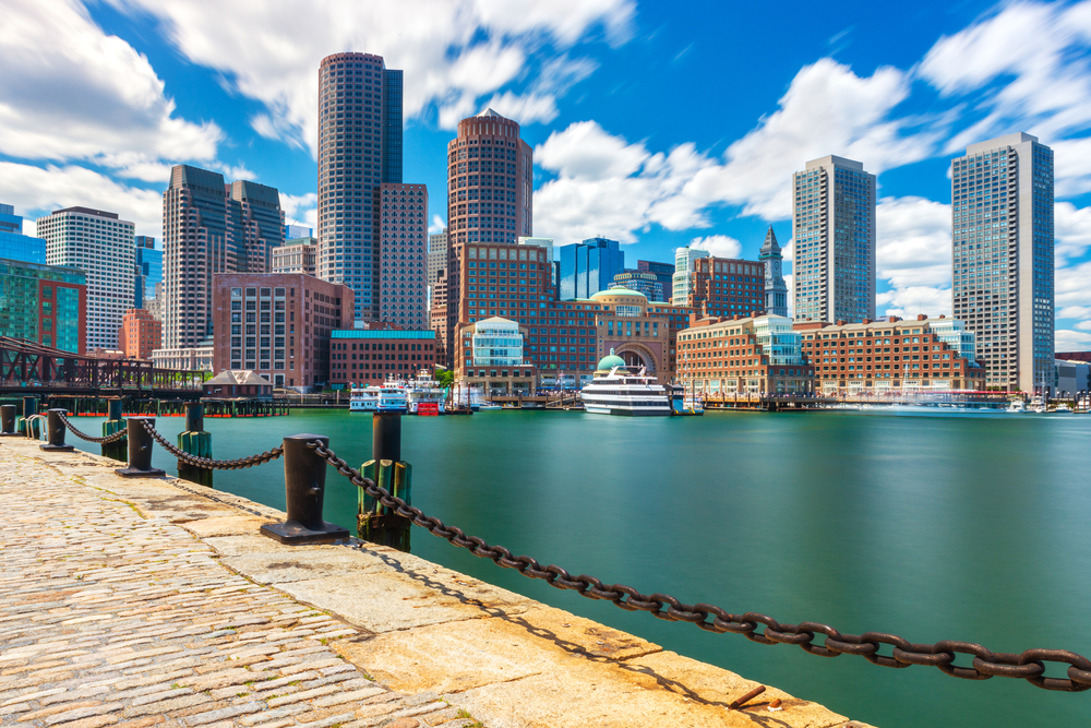 Boston Cityscape on a bright summer day