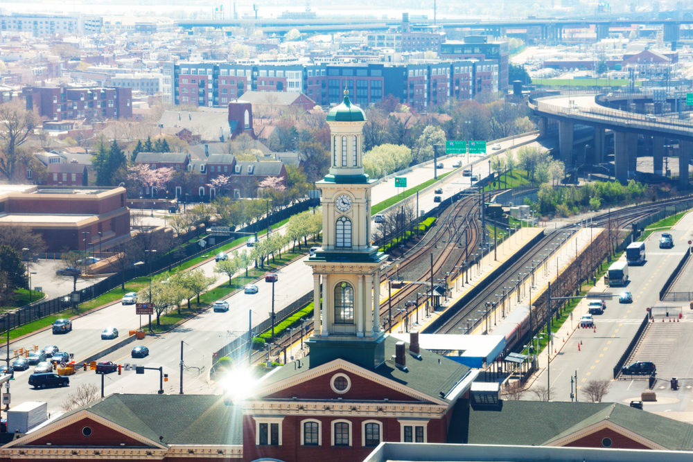 City view at Camden Station in Baltimore, Maryland