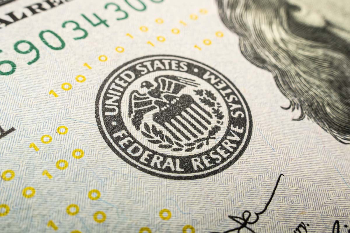 Federal Reserve stamp on $100 note