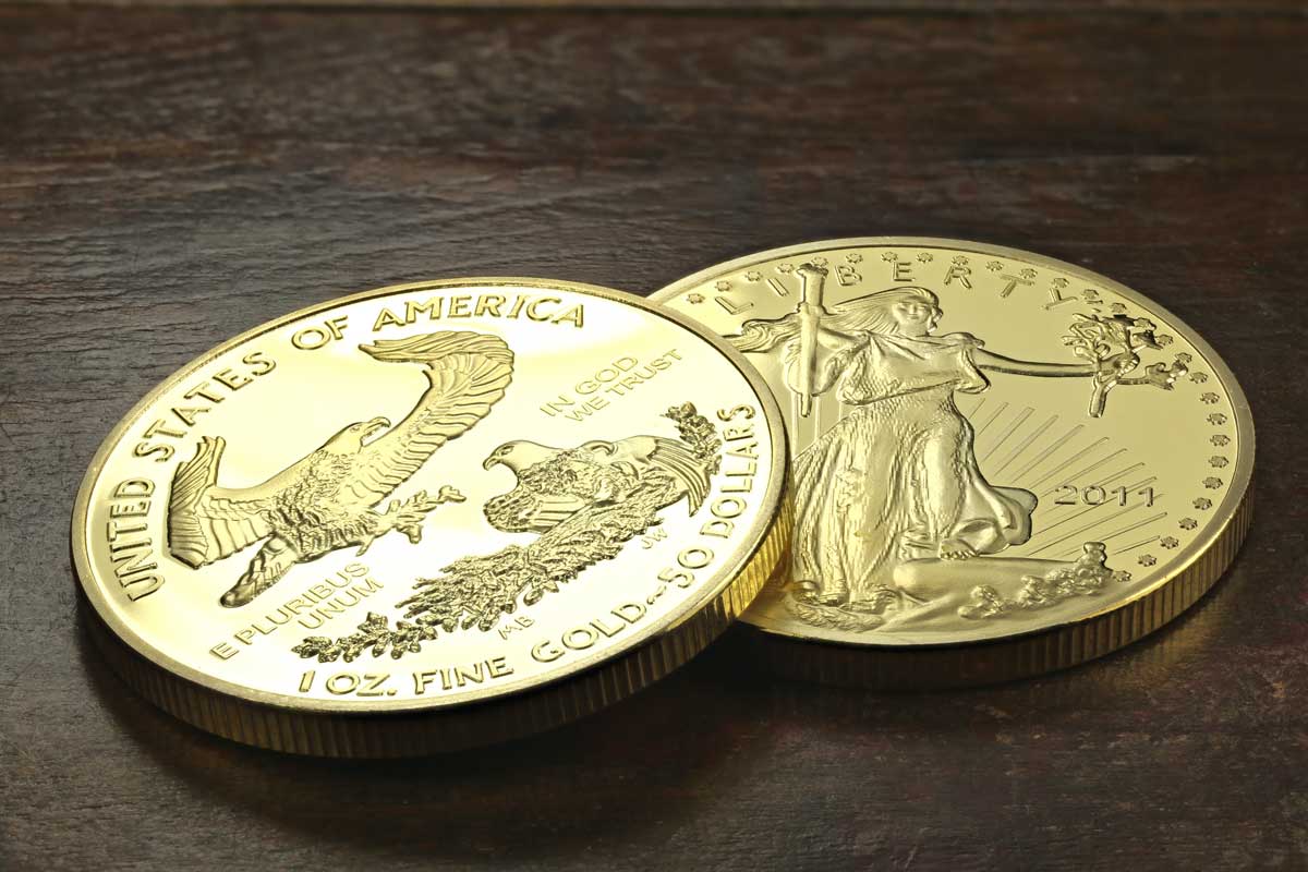 Pair of 1 oz. Gold American Eagle coins