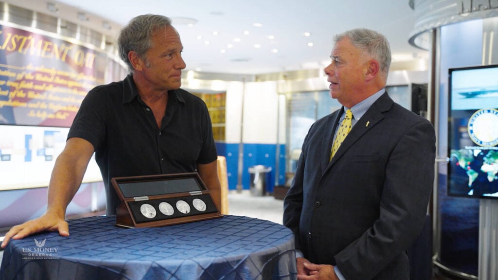 Touring the United States Navy Memorial Mike Rowe Presenting Coins