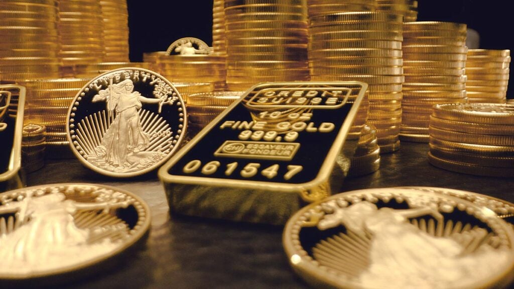 Proof gold bars and coins
